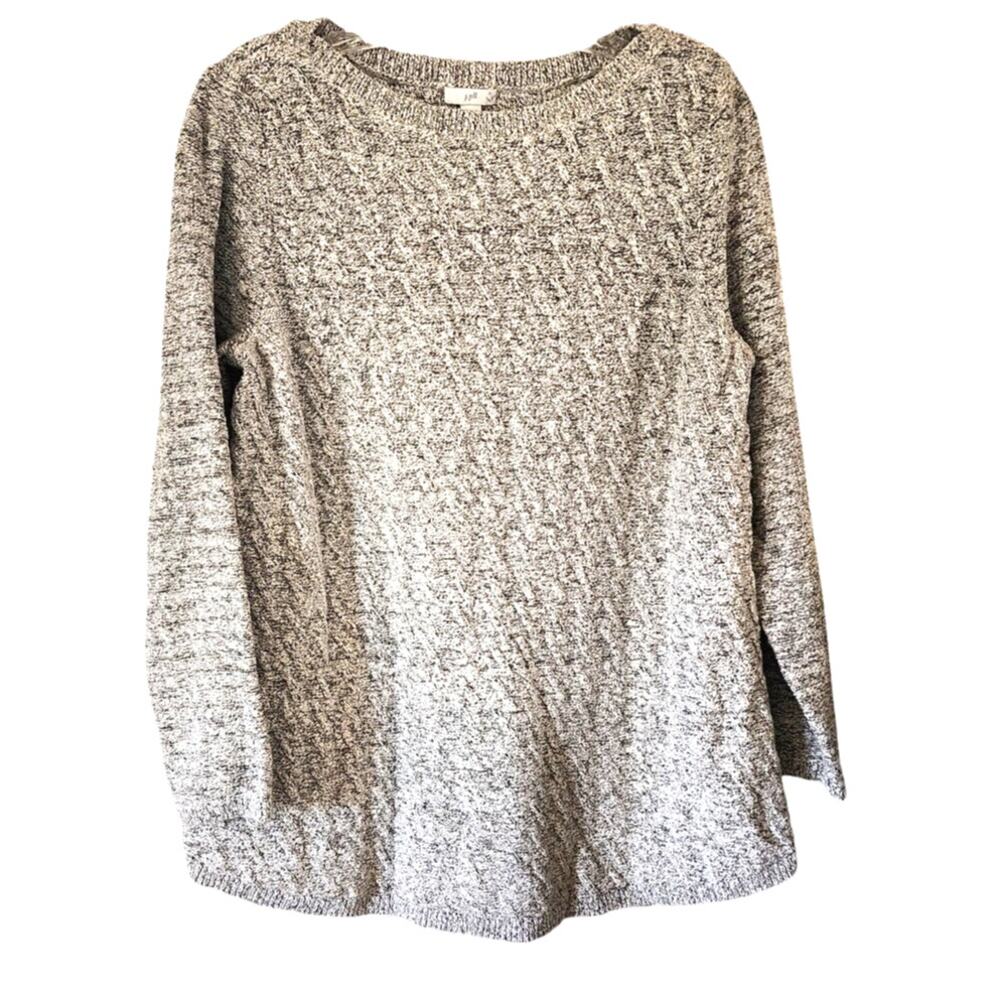 J.Jill Heathered Pullover Cable Knit Textured Sweater Size Medium